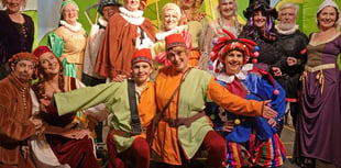 Fire, brimstone and dragon light up village panto