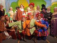 Fire, brimstone and dragon light up village panto