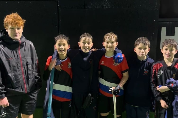 Tavistock U14s after battling the elements