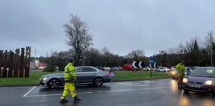 Traffic gridlock near Roborough after collision