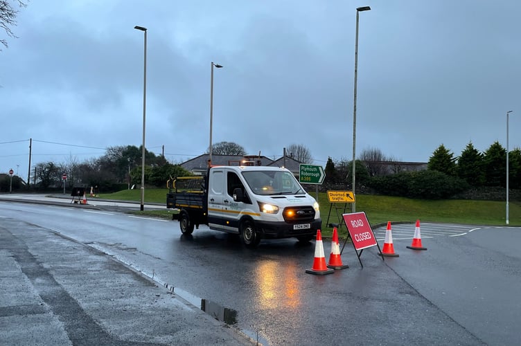 The A386 is still closed between Roborough and Yelverton following a collision.