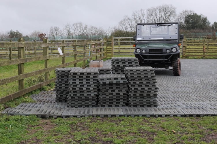 Mud mats delivered at the centre await placement Mud_Mats_Delivery_20151223_BT_7_Mare_Foal_Sanctuary_Arwen
