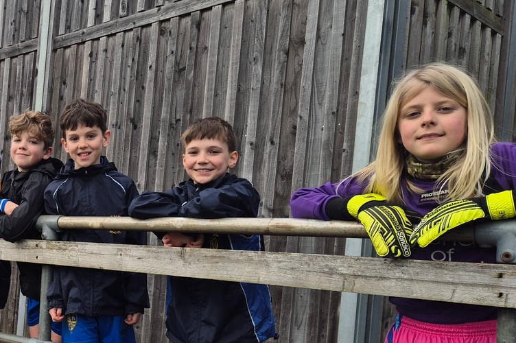 Bere Alston youngsters win Devon county small school football trophy.
