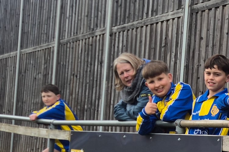 Bere Alston youngsters win Devon county small school football trophy.