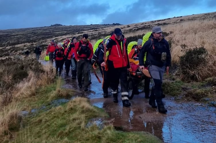 Dartmoor Search and Rescue Tavistock members were called out to assist a person who hurt themselves on the moor.