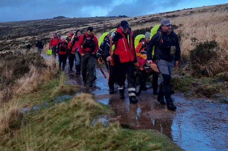 Dartmoor Search and Rescue Tavistock members were called out to assist a person who hurt themselves on the moor.