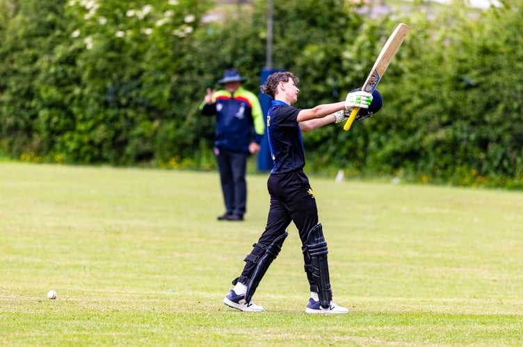 Devon U15 cricketer Stanley Baker, of Horrabridge, in action. He hopes to turn on the style in South Africa.
