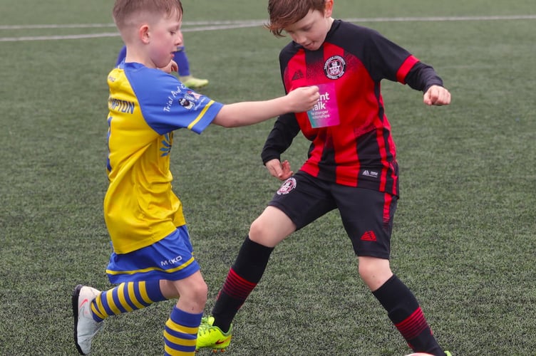 Tavistock U-8s in action at Plympton Academy. Picture by Chris Cottrell