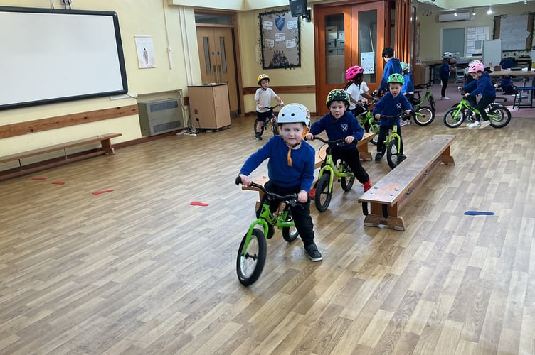 St Andrew's pupil at a Balanceability session