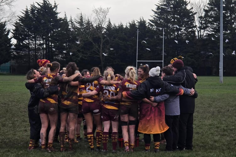 Okehampton women after winning in Portsmouth