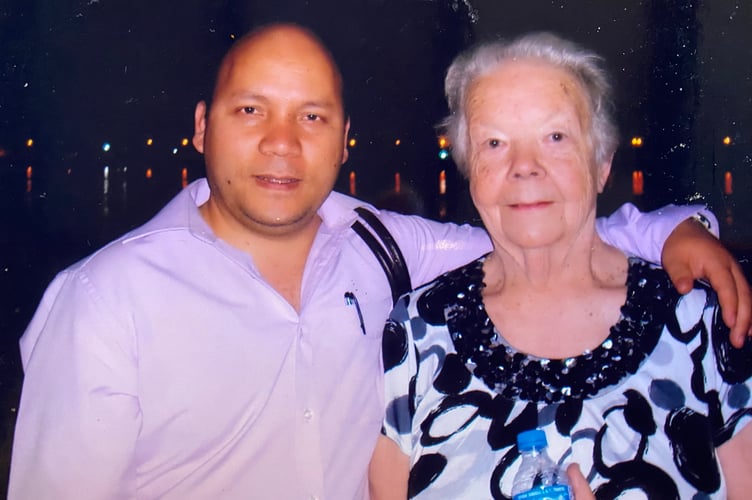 Veteran Tavistock Salvation Army missionary Joan Williams on her retiring mission to India with informally 'adopted' 'son' Zoa.