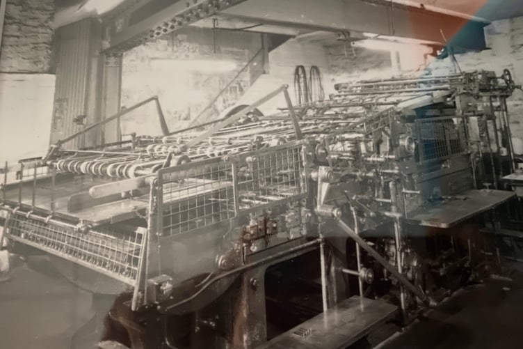 Tavistock's old Printworks is captured in its past life producing the Tavistock Times Gazette.