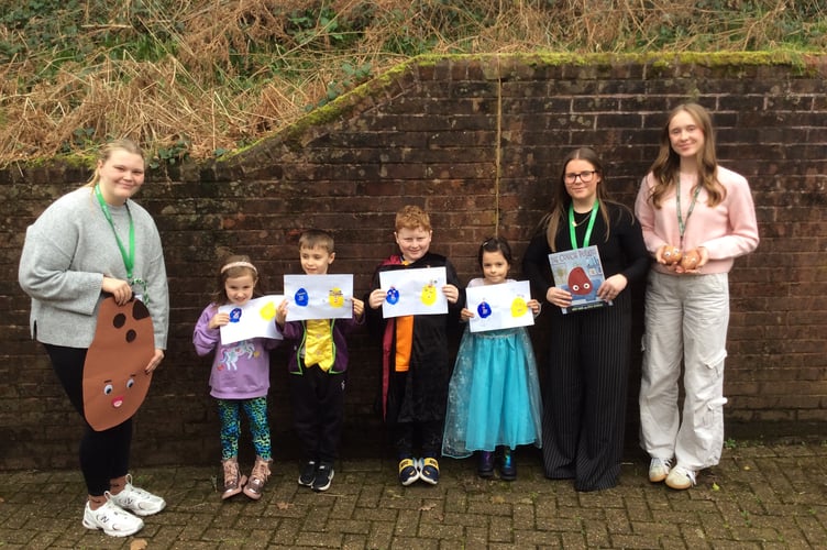 Horrabridge School children dressed in costume for World Book Day.