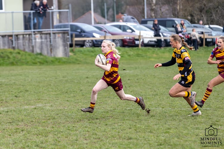Okehampton women head over for a try against Hornets