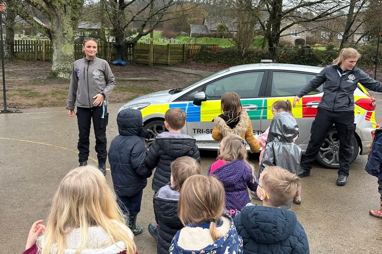 The queue to see the Tri-Service Safety Car.