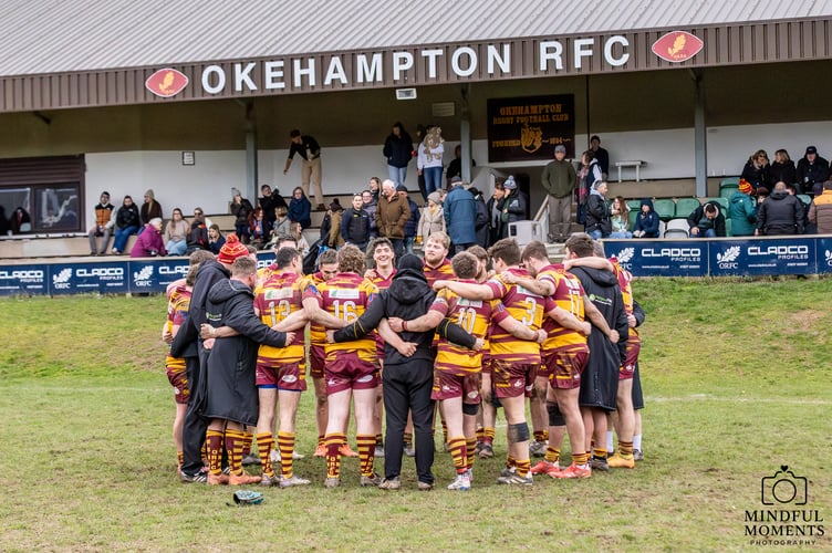 Okehampton RFC huddle vs Crediton