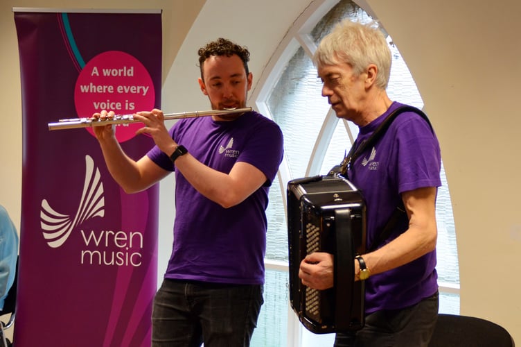 Wren Music is hosting a children's music workshop at Easter. Pictured are musicians Jon Dyer and Paul Wilson.