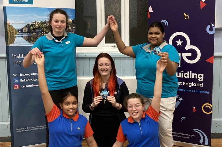 Plymouth Guides and Rangers working towards the new badge with guide leader and civil engineer, Gemma Maynard
