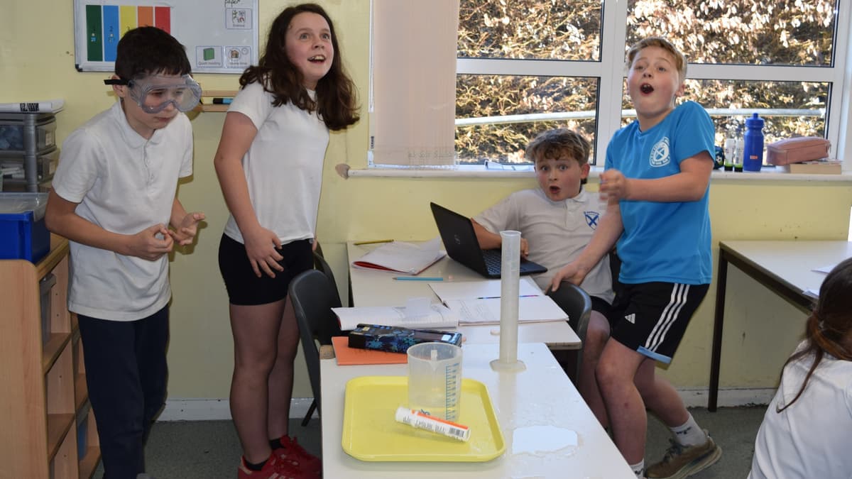 Pupils launch British Science Week with explosive experiment