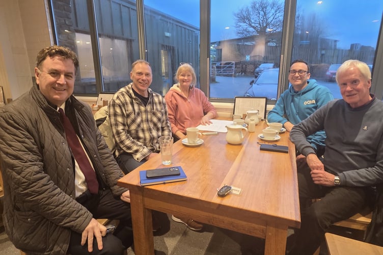 Okehampton Hockey Club meeting with Mel, Chris, Annie, Ian and John.