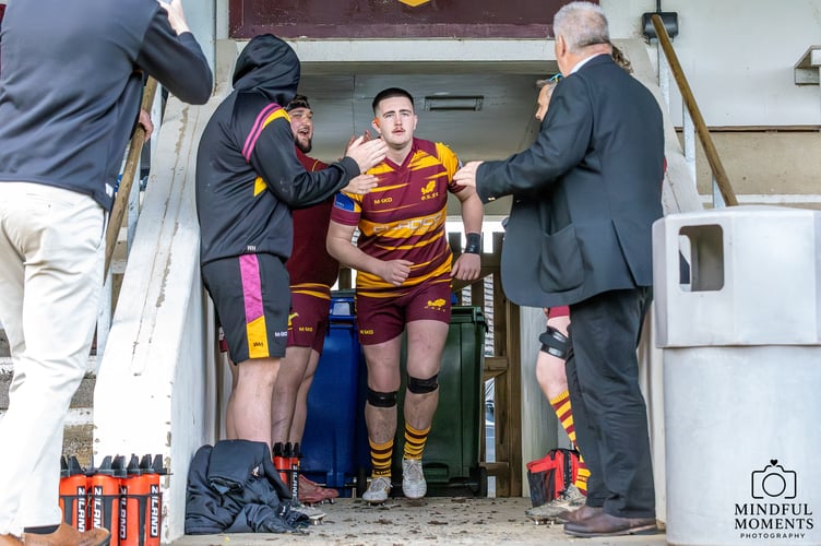 Sonny Luxton runs out for his 100th Okehampton cap