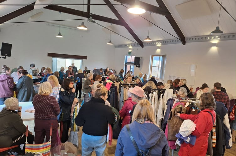 At a previous Sustainable Crediton Clothes Swap.
