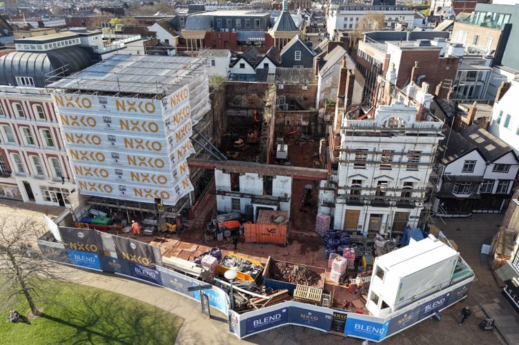 March 2026 image of the Royal Clarence Hotel redevelopment in Exeter