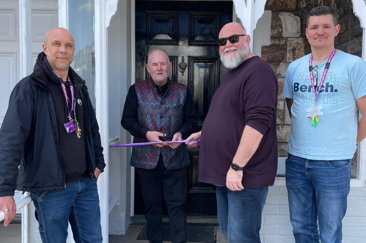 Cutting the ribbon at Mars House, Plymouth.