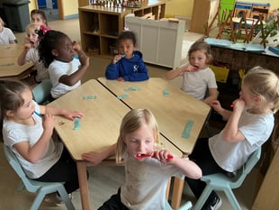 Pupils brush up on dental hygiene