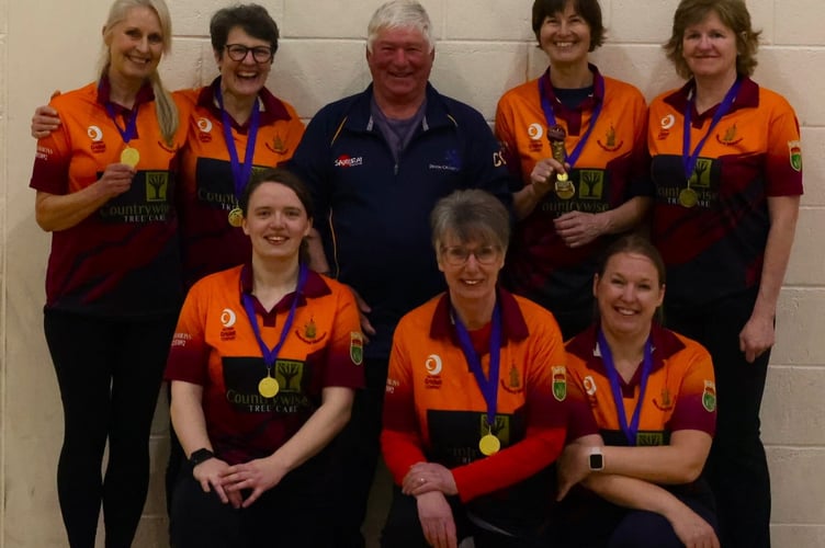 Buckland Monachorum Ladies Maidens Cricket Club are crowned indoor softball champions again. Picture by Chris Cottrell.