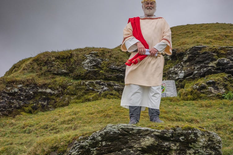 The congregation of Brentor Church and the Friends of St Michael's enacting the Good Friday Passion Play at St Michael's on top of Brent Tor. Picture by Dave McMahon.