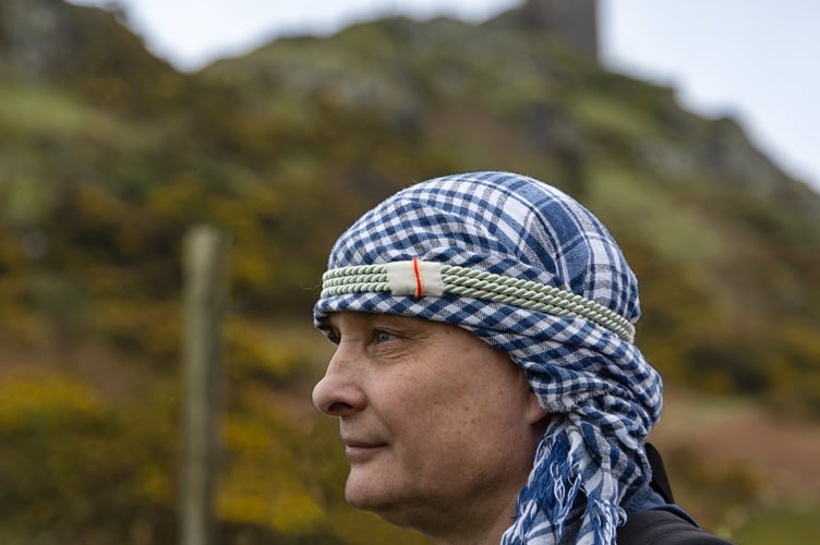 The congregation of Brentor Church and the Friends of St Michael's enacting the Good Friday Passion Play at St Michael's on top of Brent Tor. Picture by Dave McMahon.