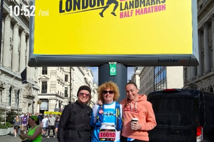 Friends Dotty King, Emma Williams and Denise Bettey raised funds for mental health support by triumphing over the London Landmarks Half Marathon (which is full of iconic buildings and statues) last Sunday, April 12.