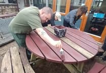 Okehampton residents refresh communal patio