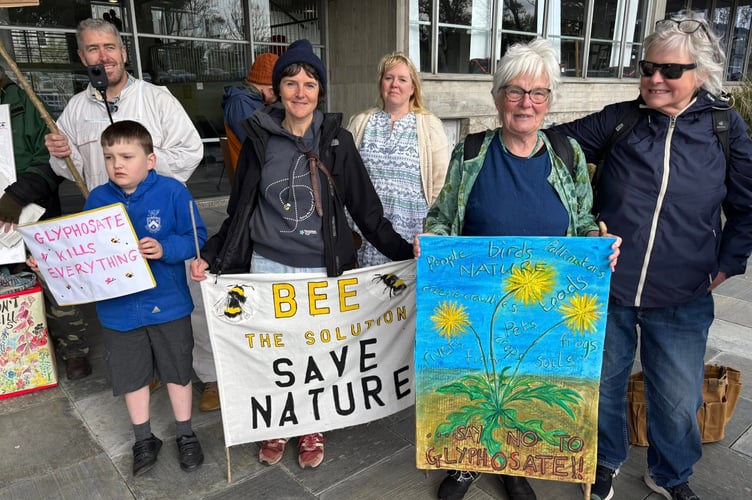Protestors outside County Hall (Picture: Lee Trewhela/LDRS)