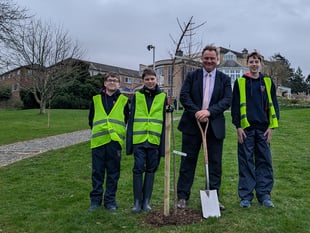 School plants trees to mark blossoming friendship