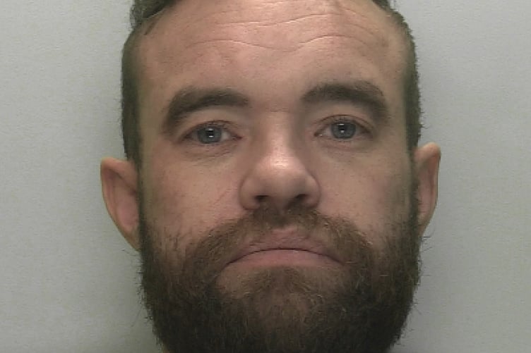 Police are appealing for the public’s help to find Andrew Dickerson, 39, pictured. He has links to Tavistock Liskeard and Plymouth and is wanted in connection to a report of stalking and breach of court bail.