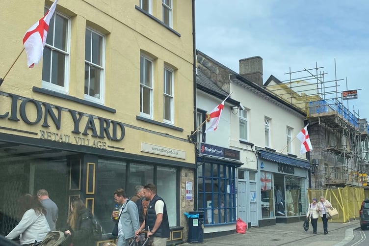 Even the town centre was decorated with the St George flag as part of the celebrations.