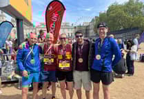 Okehampton Running Club members basking in the London sunshine
