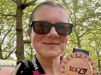 Marathon runners at the double