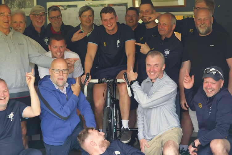 Whitchurch Wayfarers Cricket Club's static cycle ride raises thousands for a new club house. Picture by Chris Cottrell.