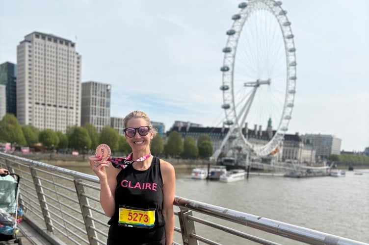 Claire Brittan after the London Marathon