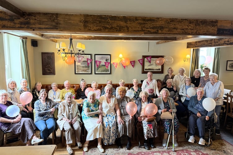 Sampford Spiney & Horrabridge WI marks its ninetieth birthday with an afternoon tea and balloons at the Burrator Inn in Dousland.