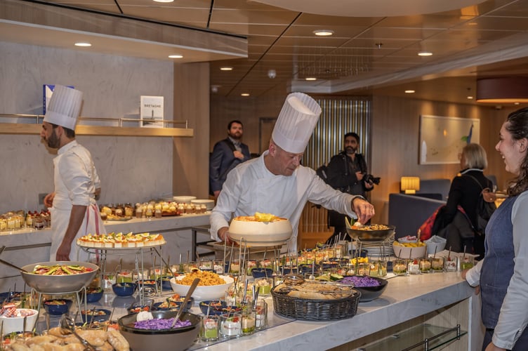 The C-Club executive buffet offered a wide and delicious range of nibbles and food onboard the Saint-Malo.