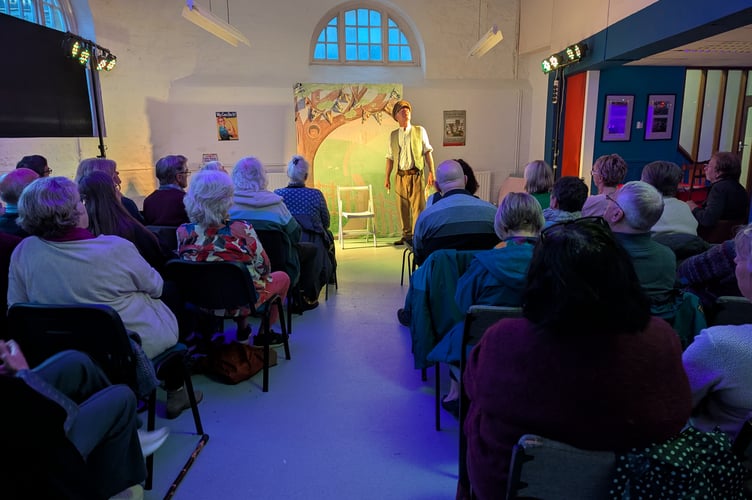 Mark Carey's one-man show 'Into the Breach' (pictured) at Tavistock's Printworks, was the venue's first of a new programme of live entertainment. Picture by Jo Waldron.