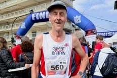 Veteran runner Dave Chanter leading from the front at the European Masters Athletics Championships in Sicily.