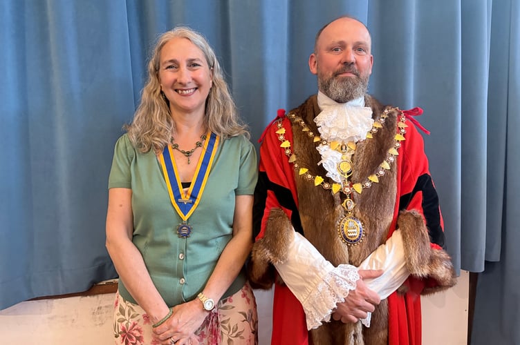 Okehampton Mayor Cllr Richard Colman and deputy mayor Cllr Laura Bird 2026