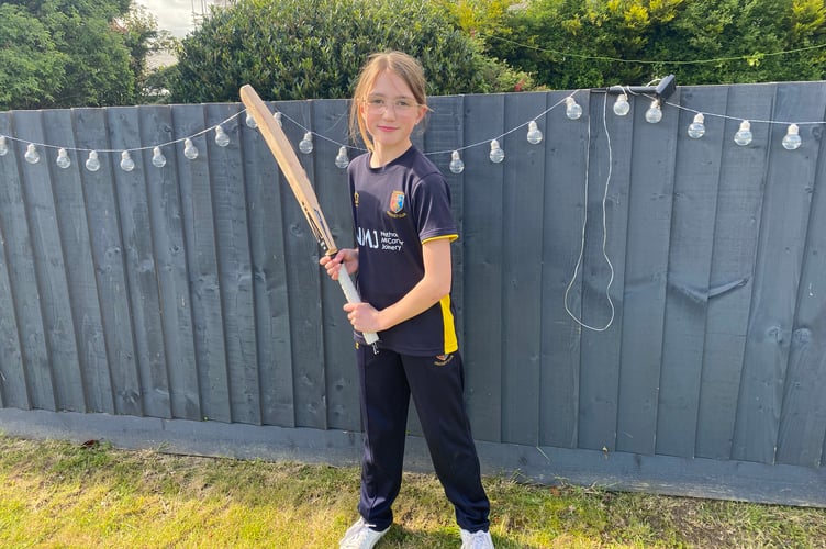 Hat-trick heroine Emie Jones, 13, of Tavistock Cricket Club impressed with her three wickets in three deliveries. She is also handy with the bat.