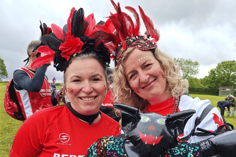 Pictured at the Bere Alston Carnival are Dominika Nawalany (left) and Mel Greaves
