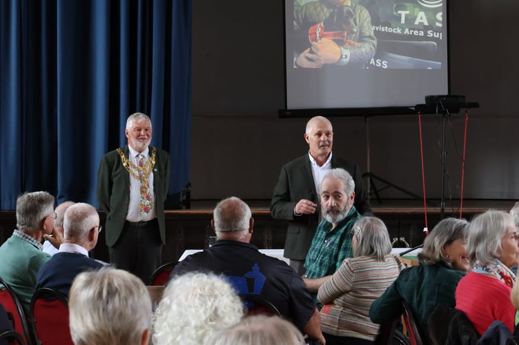 A new programme of awards recognising the valuable contribution to Tavistock's community was launched at the town hall. Pictured is outgoing town Mayor Cllr Steve Hipsey, far left, who presented badges and certificates.